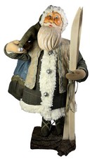 Hallmark Woodland Jolly Santa Pere Noel Des Bois Skiing 14" Christmas Figurine