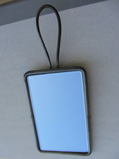 Ancienne glace miroir barbier verre biseauté monture nickelée