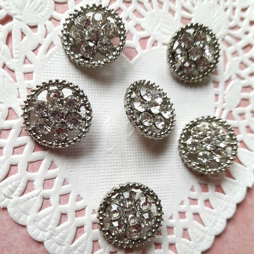 Boutons verre métal - boutons, en
