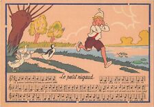 Old postcard illustrator / les rondes enfantines / le petit nigaud