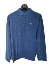 €75 CAMEL ACTIVE sz L T-SHIRT POLO LONG SLEEVES SOLID STRIPED DYED STRETCH NEW