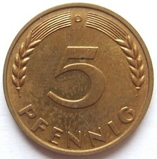 Pièce de Monnaie Banque Allemande Pays 5 Pfennig 1949 D En Proof