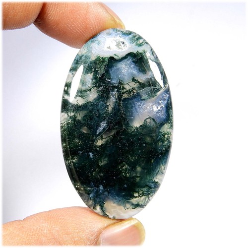 Cabochon agate mousse verte - mousse,