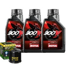 Set Entretien Huile Motul 300V 15W50 pour Yamaha YFM450 Kodiak Hunter 2018>2019