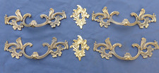 4 grandes poignées 2 entrées laiton style Louis XV tiroirs meuble commode 23 cm