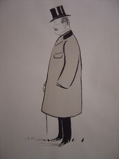 Lithographie originale de SEM Georges Goursat 1900 Portrait de Jean PRAT