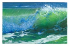 vagues s"échouant sur la