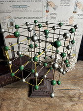 Antique Chemistry Scientific Deco NaCl Cabinet Curiosity Molecule Model
