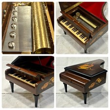 Swiss Heirloom REUGE 3/72 Music Box, GRAND PIANO ~Mozart~ Burled Wood, SEE VIDEO