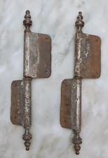 PAIR OF HINGES BARD PLUG WROUGHT IRON FOR CABINET DOOR CLOSET 19th century