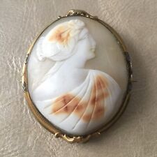 BROCHE Ancienne CAMEE Napoléon III XIXè Victorian Shell CAMEO Brooch 19thC
