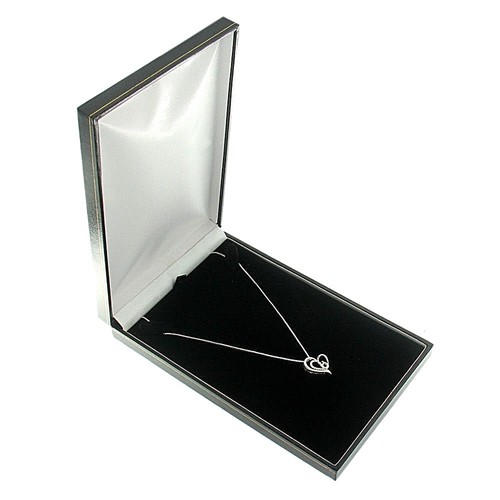 Black faux leather chain - black,