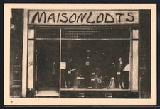 Old postcard Brussels, Maison Lodts, facade and advertisement of a fashion store, Rue Neuve 