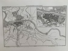 CARTE ANCIENNE - NAPOLEON - ESPAGNE - PLAN DE SARAGOSSE ET DES ENVIRONS - 1859