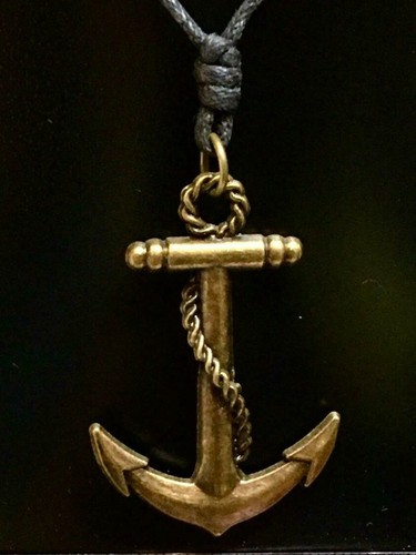 Pendentif bronze ancre - en,