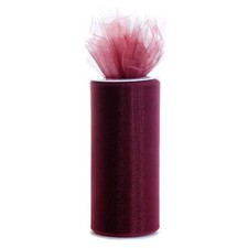 6" Wide Wine Nylon Tulle - 25