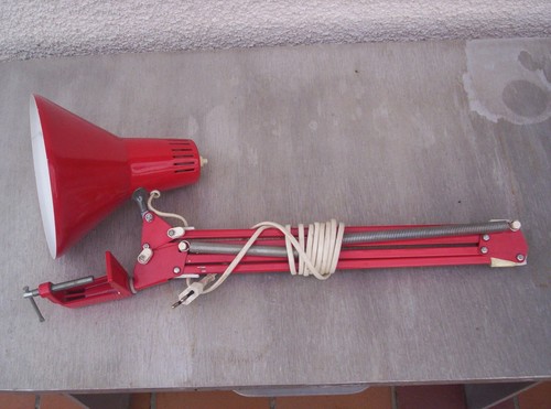 Lampe architecte rouge vintage - lampe,