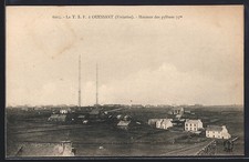 Old postcard Ouessant / Finistère, La T. S. F. in Ouessant, height of the towers 75m 