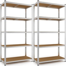 2x Étagères charge lourde métallique 5 niveaux 170x75x30cm Charge max. 350 kg