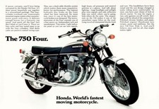 Honda 750 Four Motorcycle Bike Worlds fastest moving Poster Print