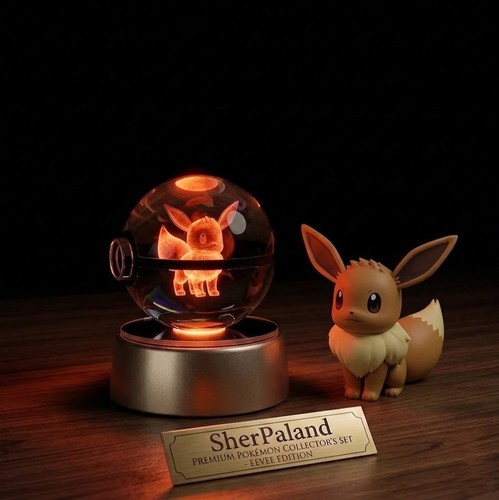 Crystal pokeball night light - crystal,