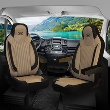Housses De Siège Pour Camping-Car Challenger En Beige Et Noir Pilot 6
