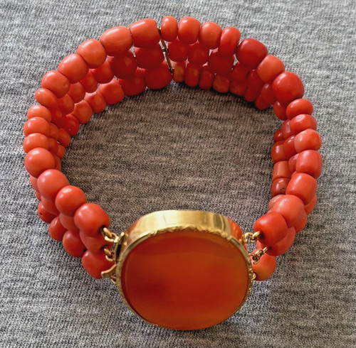 Bracelet corail massif - corail,