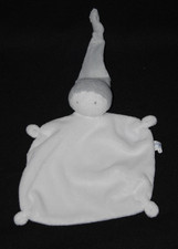 Doudou lutin bonhomme plat DIFRAX gris blanc NEUF