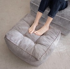 Gray Corded Fabric Tufted