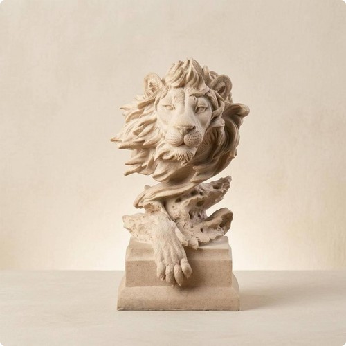 Statue lion abstraite à - statue,