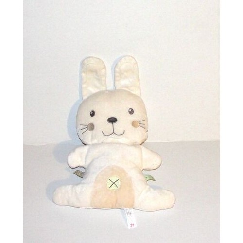 Doudou semi plat lapin blanc - semi,