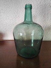 Dame Jeanne Viresa sur le goulot bonbonne en verre bullé vert 5 L