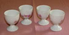 4 Limoges Giraud porcelain cup cups floral pattern VGC vintage egg cups