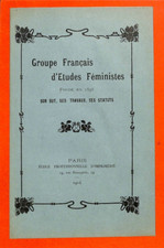 "GROUPE FRANÇAIS D' ETUDES FEMINISTES" BULLETIN 1904
