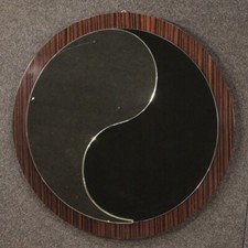 Miroir ronde meuble cadre de design bois palissandre 20ème siècle moderne salon