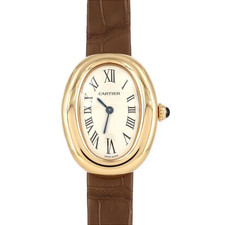 Cartier Baignoire SM Wristwatch WGBA0007 K18YG Yellow Gold Belt Brown Quartz