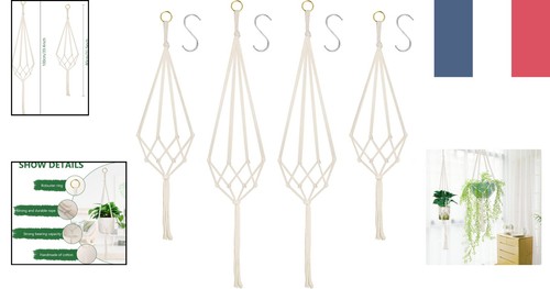 Flintronic 4pc macramé - macramé, pot