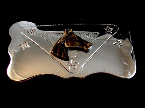 Horse two tone belt buckle