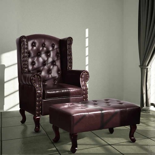 Fauteuil avec pouf - avec, blanc