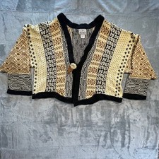 Veranda Wear Women's Cardigan Sweater Hand Woven Guatemala Boho Art Knit M/L