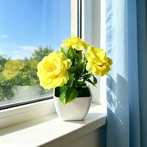 Rose artificielle pot - en,
