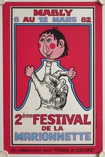 Theatre Poster 2nd FESTIVAL de la MARIONNETTE Mably 1982 illustr. BY