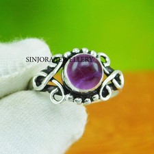 Bague cadeau fait main en argent sterling 925 pierre précieuse améthyste tail...