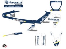 Kit Deco Moto Cross Split Husqvarna 450 FS Blanc Bleu