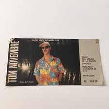 TOM NOVEMBRE - LIMOGES 1984 - FRENCH TICKET STUB!!TICKET CONCERT