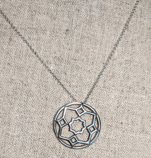 Tiffany Paloma Picasso Silver Necklace W/ Marrakesh Zellige Medallion Pendant