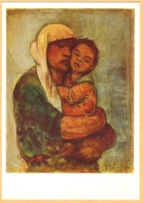 Belgian painter Pierre Paulus 1957 Russian postcard MOTHER WORKER WITH CHILD
