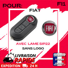 Coque clé 3 boutons pour Fiat gamme 500, Bravo, Punto + logo
