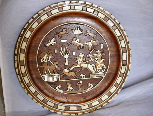 Assiette égyptienne bois - assiette,