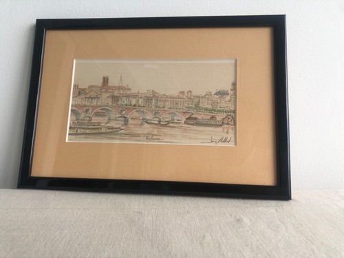 Tableau aquarelle pont neuf - tableau,